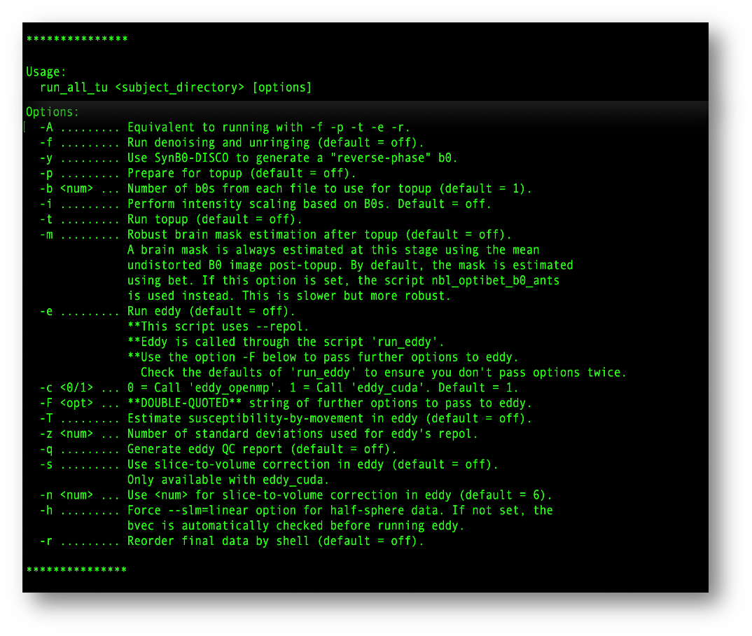 NBLtools command line parameters